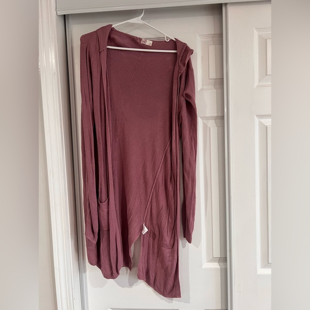 Heritage Mauve Open-Front Cardigan